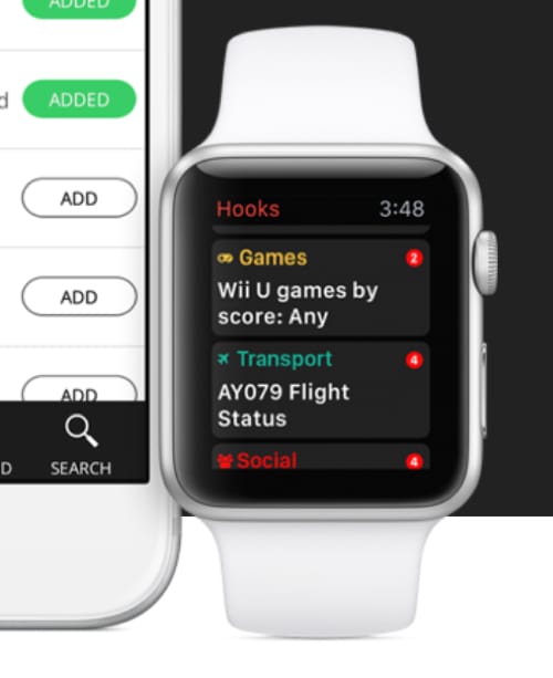 Hooks on Apple Watch Closeup