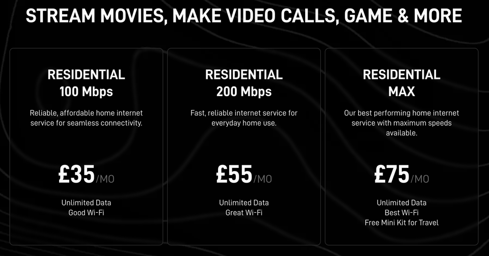 Starlink in the UK for £35/month