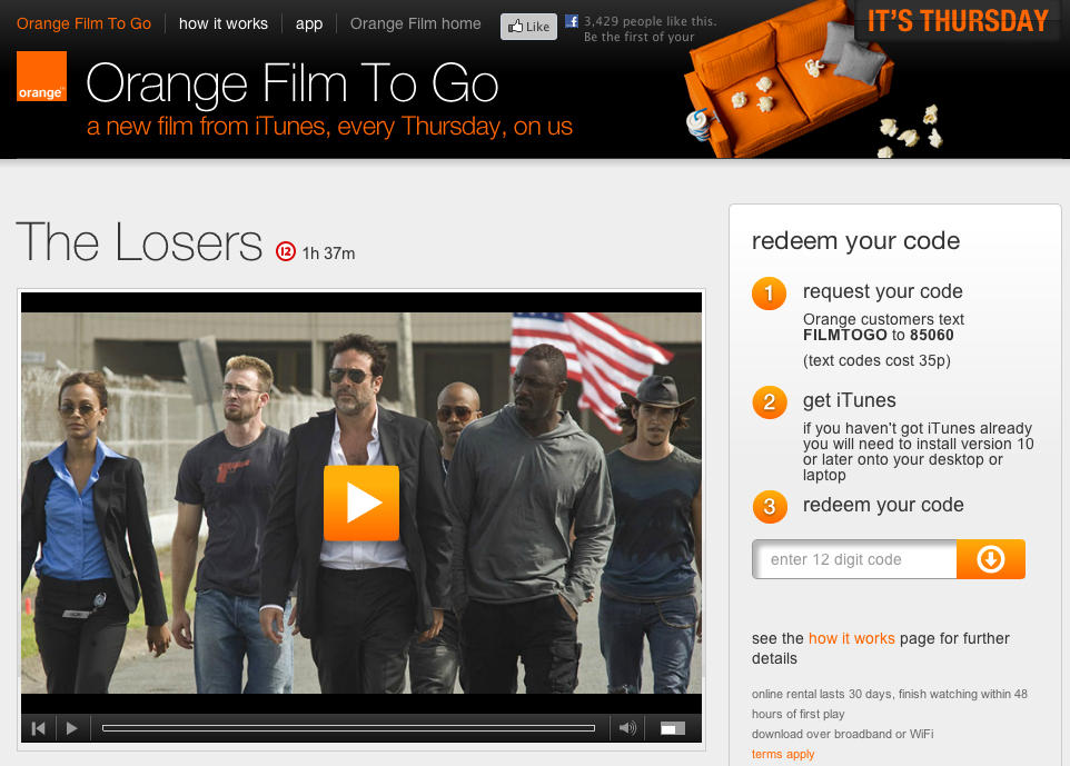 It's Thursday, so it's time for your free Orange film: The Losers