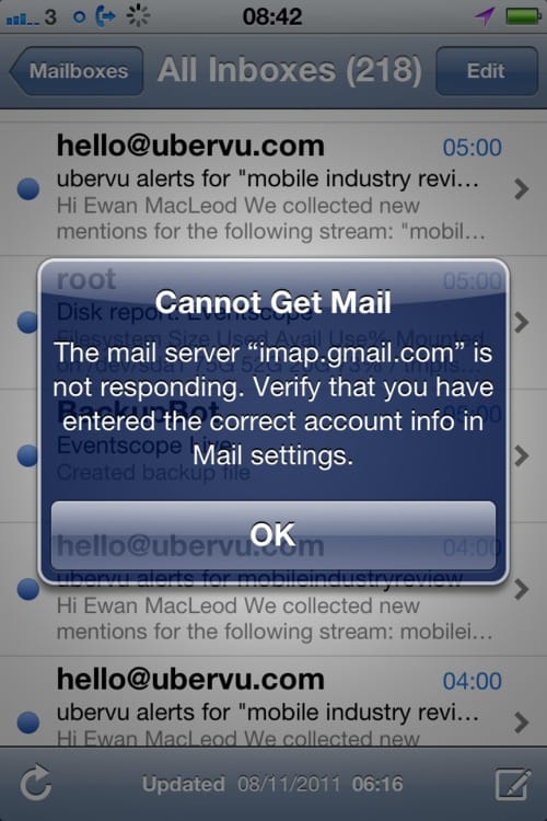 "Cannot get mail": STILL the most annoying prompt on the iPhone